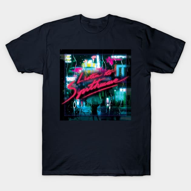 Listen to Synthwave - Shadows in the City T-Shirt by patrickkingart